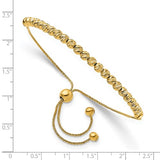 Adjustable Bolo Bracelet with Diamond Cut Beads in 14K Gold