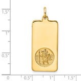 Modern St. Christopher Medal in 14K Yellow Gold
