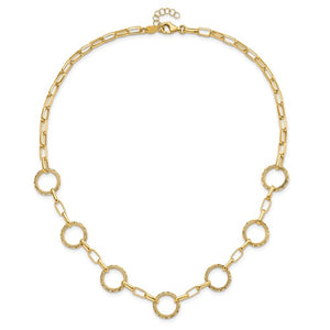 Leslie's Fancy Snaffle Link Necklace and Bracelet in 14K Yellow Gold