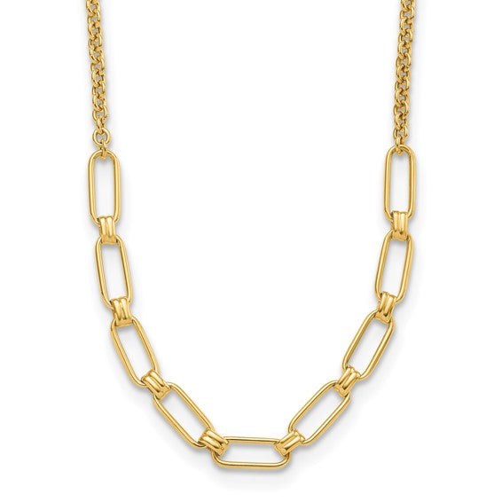 Leslie's Fancy Link Necklace in 14K Yellow Gold