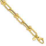Leslie's Fancy Bead and Bar Necklace and Bracelet in 14K Yellow Gold