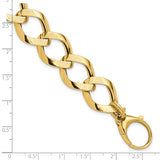 Leslie's Fancy Oversized Curb Chain Necklace and Bracelet in 14K Yellow Gold