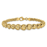 Leslie's Fancy Beaded Necklace, Bracelet and Earrings in 14K Yellow Gold