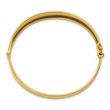 Textured Hinged Bangle 14.25mm in 14K Yellow Gold