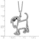 Whimsical Dog Necklace in CZ's and .925 Sterling Silver