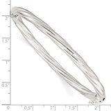 Twisted Hinged Bangle Bracelet 4.75mm in Sterling Silver