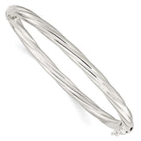 Twisted Hinged Bangle Bracelet 4.75mm in Sterling Silver