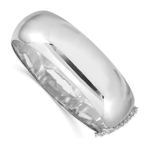 Half Round 20mm Hinged Bangle Bracelet in Sterling Silver