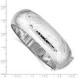 Hinged Bangle Bracelet 20mm Half Round Plain Polished in Sterling Silver