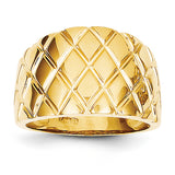 Marquise Pattern 14mm Wide Tapered Dome Ring