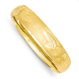 Wide Florentine Engraved Bangle Bracelet 9/16" in 14K Yellow Gold - Roxx Fine Jewelry