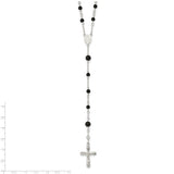 Black Onyx Rosary Necklace in Sterling Silver - Roxx Fine Jewelry