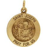 St. Joseph Medal in 14K Yellow Gold 4 Sizes - Roxx Fine Jewelry