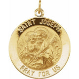 St. Joseph Medal in 14K Yellow Gold 4 Sizes - Roxx Fine Jewelry