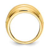Triple Row Wide Stacked Ring in 14K Yellow Gold