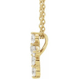Petite Diamond Cross Necklace in 14K Gold or Platinum