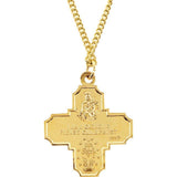 Four-Way Cross Necklace 24K Gold Plated - Roxx Fine Jewelry
