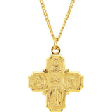 Four-Way Cross Necklace 24K Gold Plated - Roxx Fine Jewelry