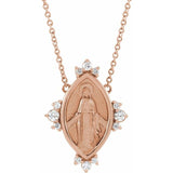 Miraculous Virgin Mary .20 Ct. Diamond Necklace - Roxx Fine Jewelry