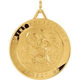 St. Christopher Medal in 14K Yellow Gold Round 5 Sizes - Roxx Fine Jewelry