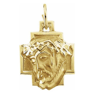 Face of Jesus Medal Pendant in 14K Yellow Gold - Roxx Fine Jewelry