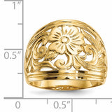 Flower Design Filigree Ring in 14K Yellow Gold