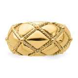 Quilted Dome Ring in 14K Yellow Gold