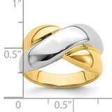 Criss Cross Dome Ring in 14K Yellow or Two-Tone Gold