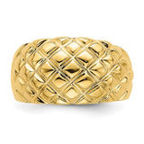 Quilted Diamond Pattern Dome Ring