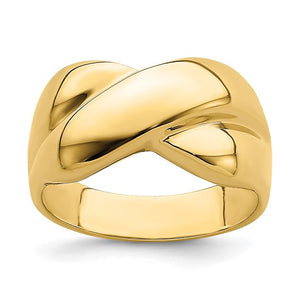 Criss Cross Dome Ring in 14K Yellow or Two-Tone Gold