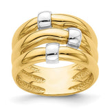 Triple Row Beaded Dome Ring in 14K Yellow Gold