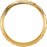 Hand Engraved Band 6mm "Dalton" Comfort Fit Band with Milgrain Edge in 18K Yellow Gold - Roxx Fine Jewelry