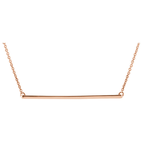Petite Straight Bar Necklace in 14K Gold