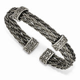 Edward Mirell® Thorn™ Collection Black & Grey Titanium 7" Cuff Bracelets - Roxx Fine Jewelry