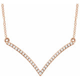 V-Shaped Diamond 1/6 Ct. Necklace in 14K Gold