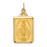 Miraculous Medal Rectangular in 14K Yellow Gold 23 x 15mm - Roxx Fine Jewelry