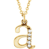Lowercase Initial Diamond Necklace in 14K Gold - Roxx Fine Jewelry