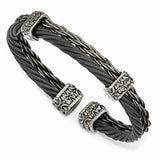Edward Mirell® Thorn™ Collection Black & Grey Titanium 7" Cuff Bracelets - Roxx Fine Jewelry