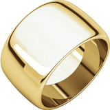 Dome Ring 12mm Half Round Barrel Style Band Sizes 4-9.75 in 10K Rose, White or Yellow Gold - Roxx Fine Jewelry
