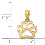 Paw Print Pendant, Necklace and Earrings in 14K Yellow Gold