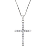 Diamond Cross 18" Necklace with .75 Cts. Diamonds in 14K Gold - Roxx Fine Jewelry