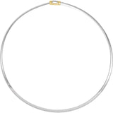 Domed Omega 4mm Wide Reversible Necklace and Bracelet in 14K White or Yellow Gold