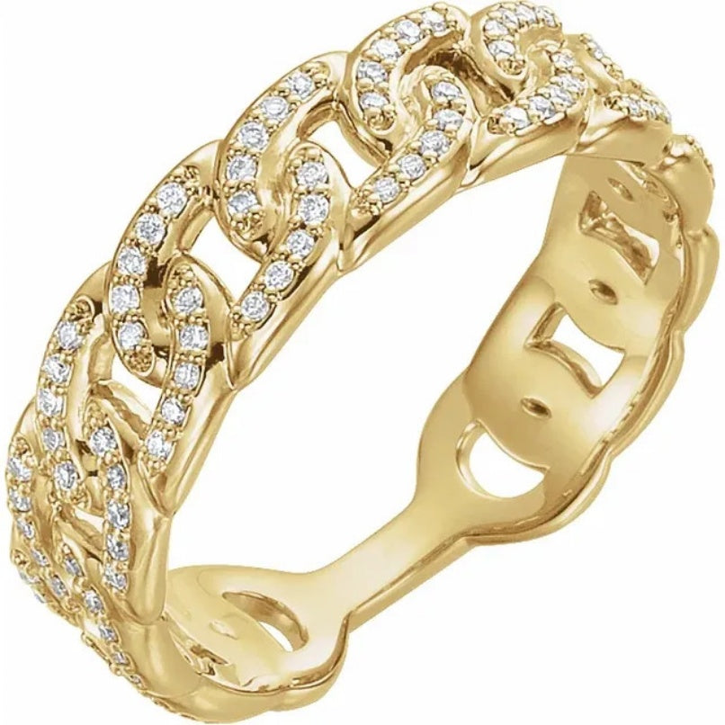 302® Fine Jewelry Chain Link Ring with .25 Ct. TCW Diamond Accents