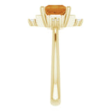 302® Fine Jewelry Citrine and Diamond Geometric Ring in 14K Yellow Gold