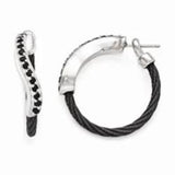 Edward Mirell® Tango™ Collection Titanium Cable and White Sapphire Bracelet, Earrings and Necklace - Roxx Fine Jewelry