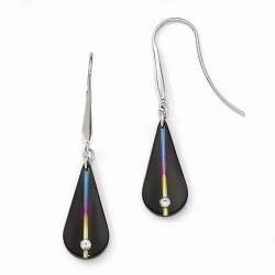 Edward Mirell® Black Radiance™ Anodized Rainbow Titanium and White Sapphire Necklace and Earrings - Roxx Fine Jewelry