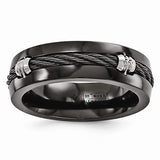 Edward Mirell Midnight Cable Collection Black Titanium Spinel Rings EMR231 - Roxx Fine Jewelry