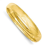 Florentine Engraved Bangle Bracelet 7/16" in 14K Yellow Gold - Roxx Fine Jewelry