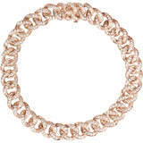 Iced Out 1.50 Ct. TCW Diamond Accented Curb Chain Bracelet 14K Gold