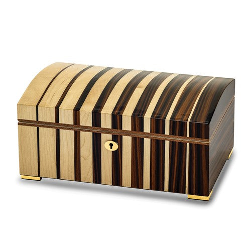 Jewelry Box Jordan Contemporary Striped Maple Wood Locking Jewelry Box - Roxx Fine Jewelry
